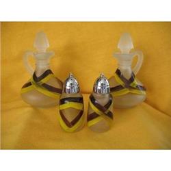 Hazel Atlas Cruet Set w/Salt and Pepper Shakers#2271238