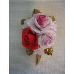 Royal Adderley Porcelain Floral Pin-England #2271305