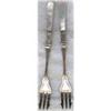 Image 1 : Pickle Forks. Pair MOP & Silver Plate c1930 #2271329