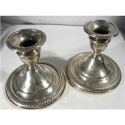 Candlesticks. Pair. Sterling Large Base. #2271347