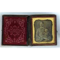 Ambrotype? Mother & Child .Worn case #2271392