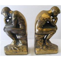 Bookends "The Thinker" c1928 Brass Finish #2271414