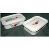 Image 1 : 2  Enamel  Graniteware Ice Box Containers   #2271528