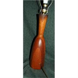 Danish Modern Retro Turned  Wood Lamp  #2271552