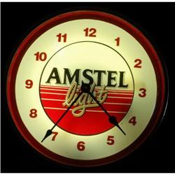 Amstel Lighted Beer Sign Clock -Vintage  #2271555