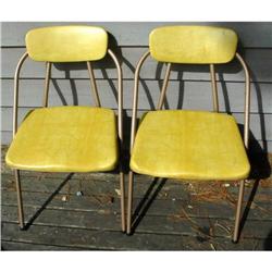 2 Retro Cosco Folding Kitchen Chairs vinyl #2271557