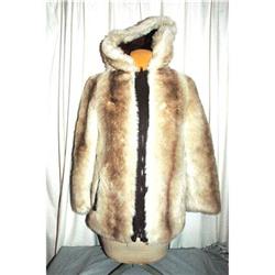 Elegant Faux Fur Hooded Parka  sm -med #2271577