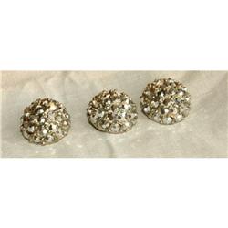 3 Metal Glass Rhinestone Dome Buttons ~make #2271593