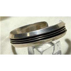 Signed Tom Hawk Sterling Overlay Cuff Bracelet #2271600