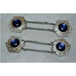 2 Sets of Silver & Blue Thermoset Cape Closure #2271602
