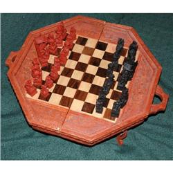 Handcarved Folding Chess Table from Bali  #2271613