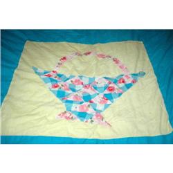 Unfinished Patch work Applique Basket Quilt  #2271619