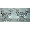 Image 1 : Pair of Etched Jeanet  Glass Dual Candlesticks #2271622