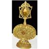 Image 1 : Glass Jeweled Ormolu Filigree Perfume Bottle #2284685