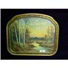 Image 1 : Incredible Framed Drawing of Cabins and Forest #2284713