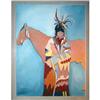 Image 1 : ORIG SIGNED LG ACRYLIC PAINTING NATIVE AMERICAN#2284793