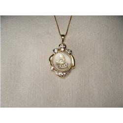 14K YG Gold Diamond Motion Zodiac Virgo Pendant#2284891