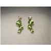 Image 1 : Estate 14K Gold Peridot Diamond Drop Earrings #2284904