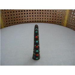 Chinese Finger Guard Enamel, Silver, Stones! #2284977