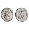 ROMAN: Caracalla (198-217), silver denarius (3.08g), Rome mint, 201 CE. Youthful bust right / two ca