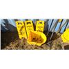 Image 6 : RUBBER MAID COMMERCIAL MOP BUCKET, THREE WET FLOOR CAUTION SIGNS, AND TWO MOP HANDLES
