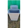 Image 1 : TWO CONTINENTAL 23GAL WALL HUGGER TRASH CANS