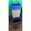 Image 1 : TWO MEDIUM RECYCLING CANS, TWO MEDIUM TRASH CANS AND FIVE OFFICE TRASH CANS