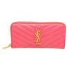 Image 1 : Yves Saint Laurent Pink Leather Stitch Zippy Wallet