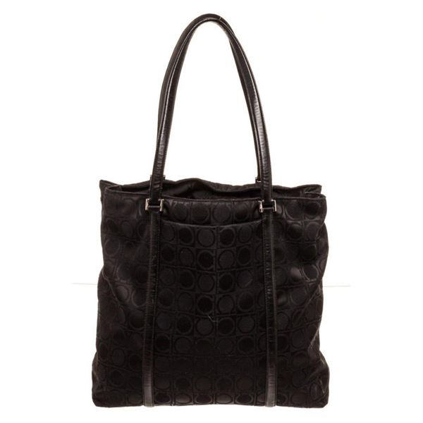 Salvatore Ferragamo Black Gancini Tote Bag