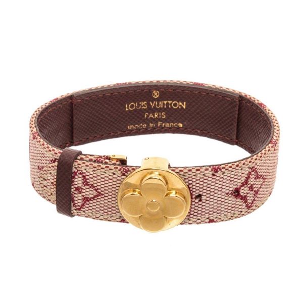 Louis Vuitton Burgundy Mini Lin Millennium Wish Bracelet
