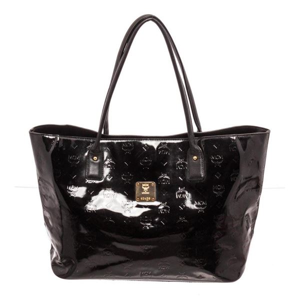 MCM Black Visetos Shopper shoulder Bag