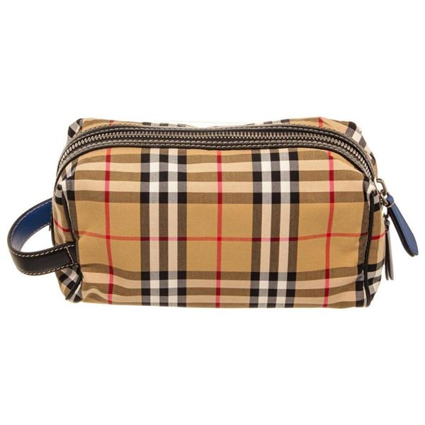 Burberry Tan Patent Leather Cosmetic Pouch