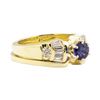 Image 1 : 1.27 ctw Blue Sapphire And Diamond Ring And Band - 14KT Yellow Gold