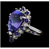 Image 1 : 16.06 ctw Tanzanite, Sapphire and Diamond Ring - 14KT White Gold