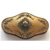 Image 1 : APOLLO Glass Jeweled Brass Glass Makeup Compact#2245439