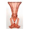 Image 1 : Czech Pink Depression Glass Deco Rocket Vase #2245535