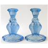Image 1 : Pair of Czech Ice Blue Blubird Candlesticks #2245557