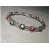 Image 1 : 14K WG Sapphire Ruby Emerald Diamond Bracelet #2245798