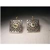 Image 1 : 18K Pink Gold Rose Cut Diamond Emerald Earrings#2245811