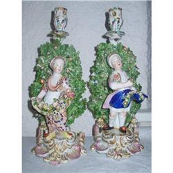 soft paste Chelsea figurative candlesticks #2246121