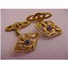 Image 1 : Art Nouveau 18K Cufflinks with Sapphire #2259197