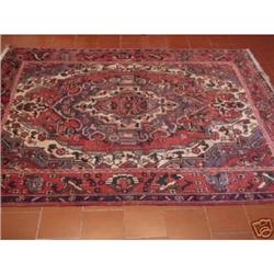 ANTIQUE HAMADAN HAND KNOTTED AREA RUG 6.7x5 #2259257
