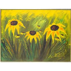 ORIG OIL PAINTING FIELD OF BLACK-EYED SUSAN #2259525