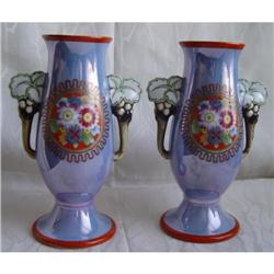 Pair 1920 Art Deco Noritake Lustre Vases #2259527