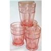 Image 1 : Four Pink Doric Depression Glass Tumblers #2259588