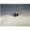 Image 1 : 14K WG Filigree Tri-Stone Sapphire Diamond Ring#2259667