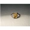 Image 1 : 14K Citrine Topaz Black Diamond Filigree Ring #2259698