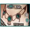 Image 1 : Georgian Silver Chrysoprase Drop Necklace & ER #2259773