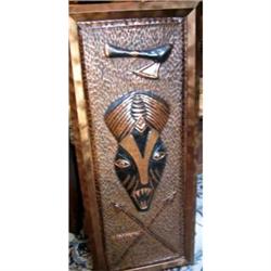 Beautiful Copper Mask framed from Congo 1929 #2259988