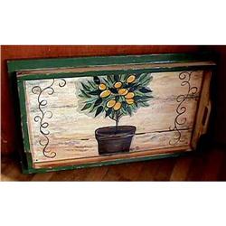 Hand Painted Lemon Tree Breakfast Tray Old #2260018
